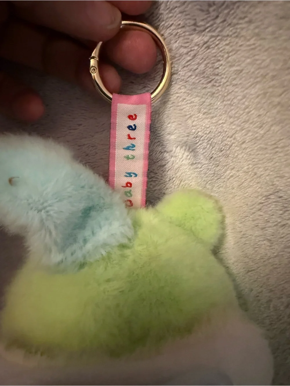 Plush Green Frog Hood Baby Doll Keychain - Cute Stuffed Animal Accessory